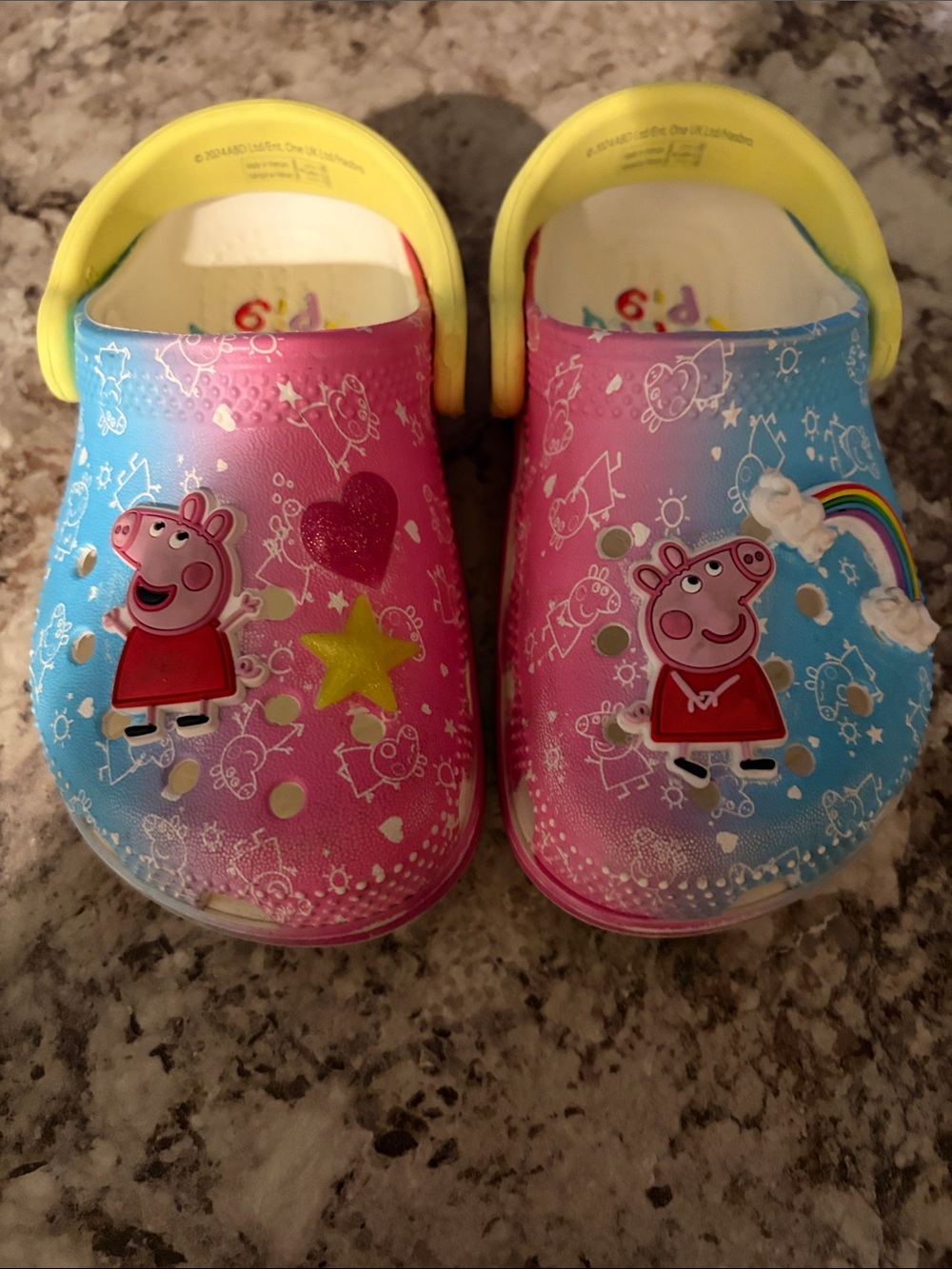 CROCS Kids Peppa Pig Ombre Clog - Pink, Blue & Yellow